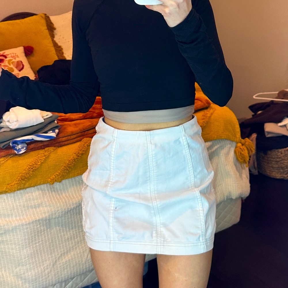 Free People White Mini Skirt
